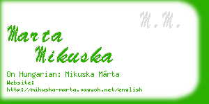 marta mikuska business card