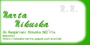 marta mikuska business card